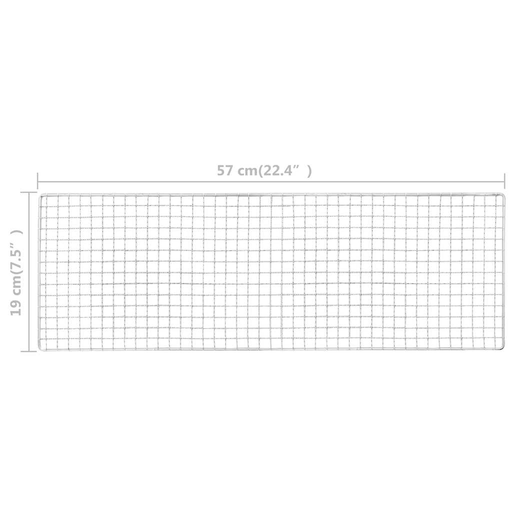 Bærbar campinggrill stål 60x22,5x33 cm