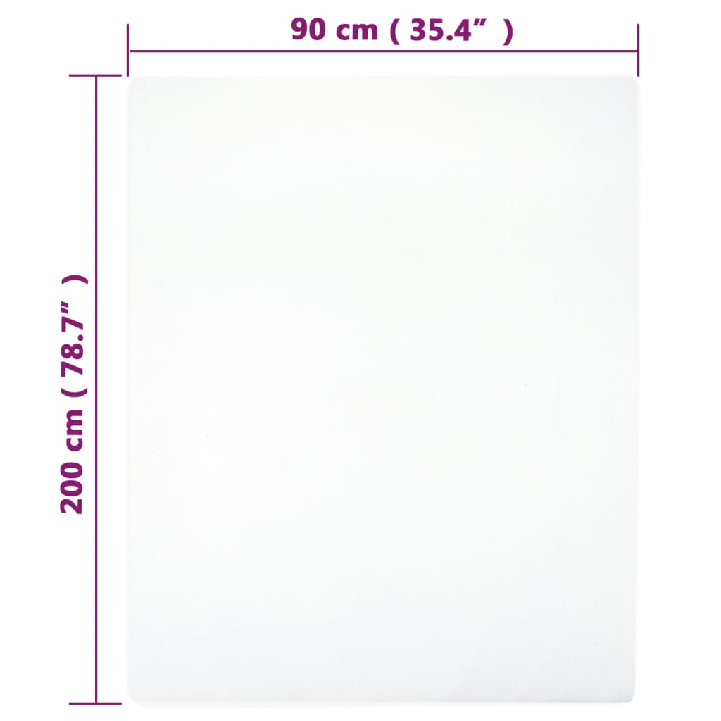 Jerseylaken hvit 90x200 cm bomull