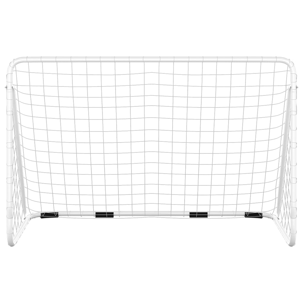 Fotballmål med nett hvit 180x90x120 cm stål