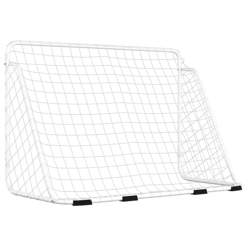 Fotballmål med nett hvit 180x90x120 cm stål