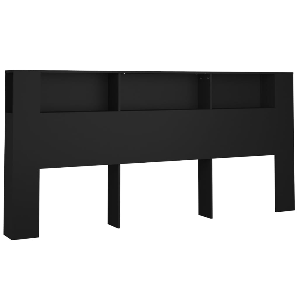 Sengegavlskap svart 220x18,5x104,5 cm