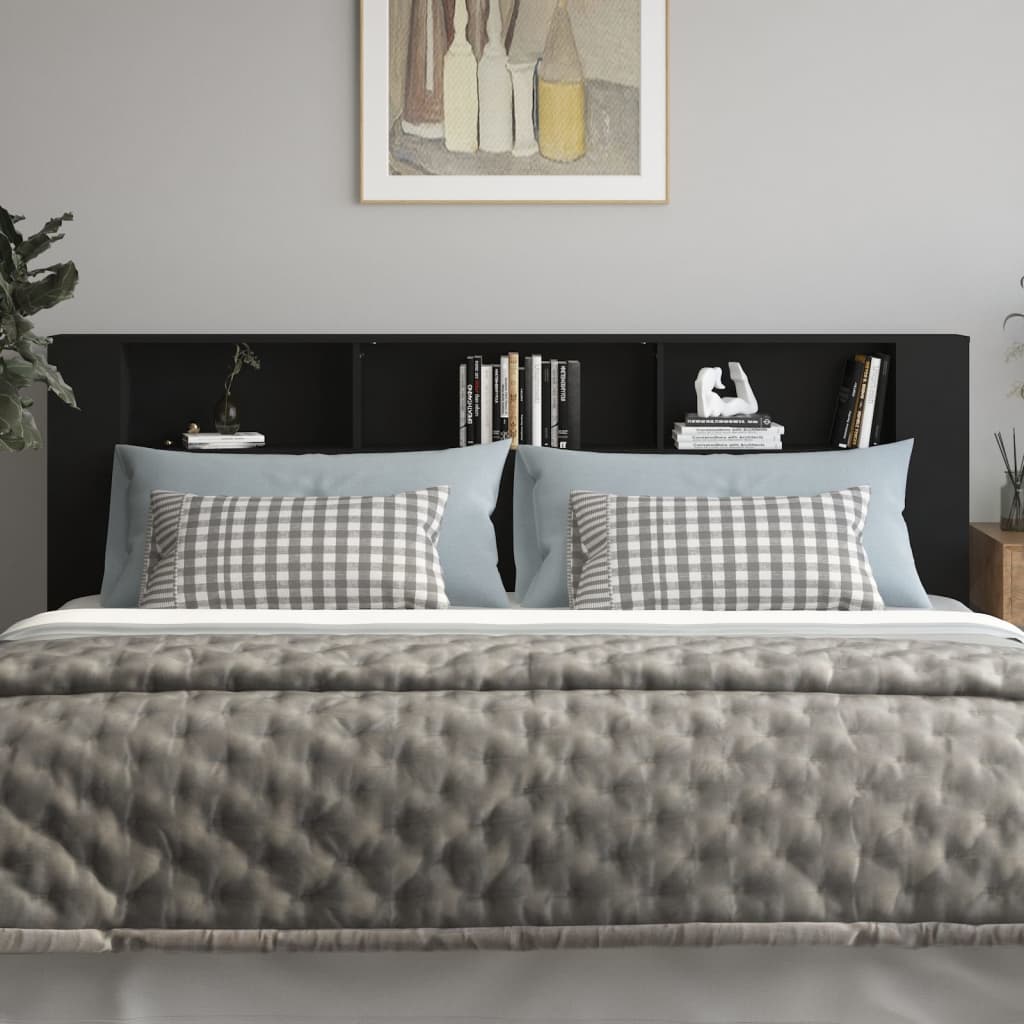 Sengegavlskap svart 220x18,5x104,5 cm
