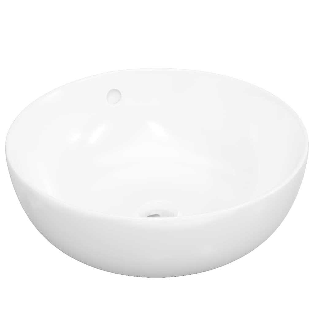 Vask 44x17 cm keramikk rund hvit