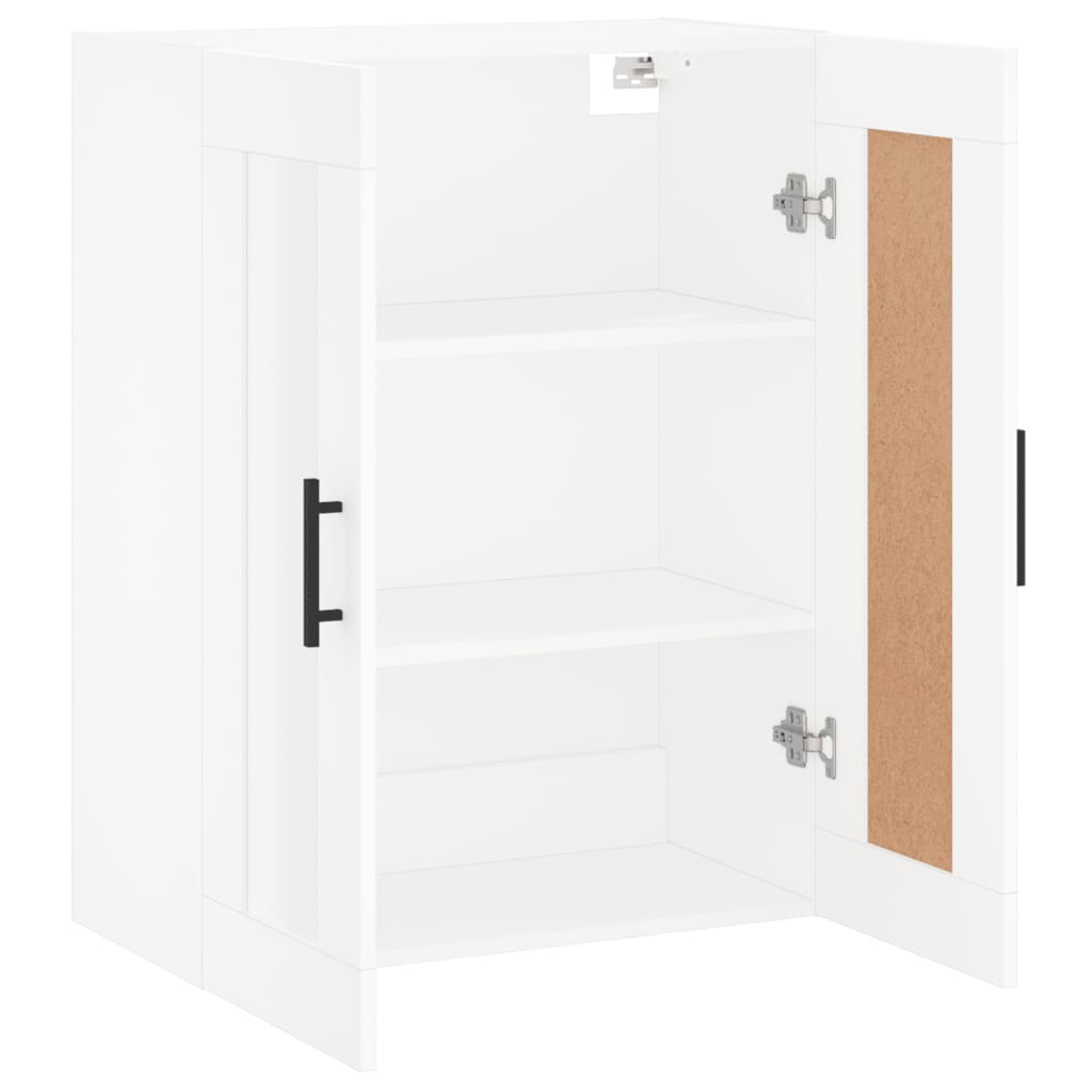 Veggmontert skap hvit 69,5x34x90 cm konstruert tre