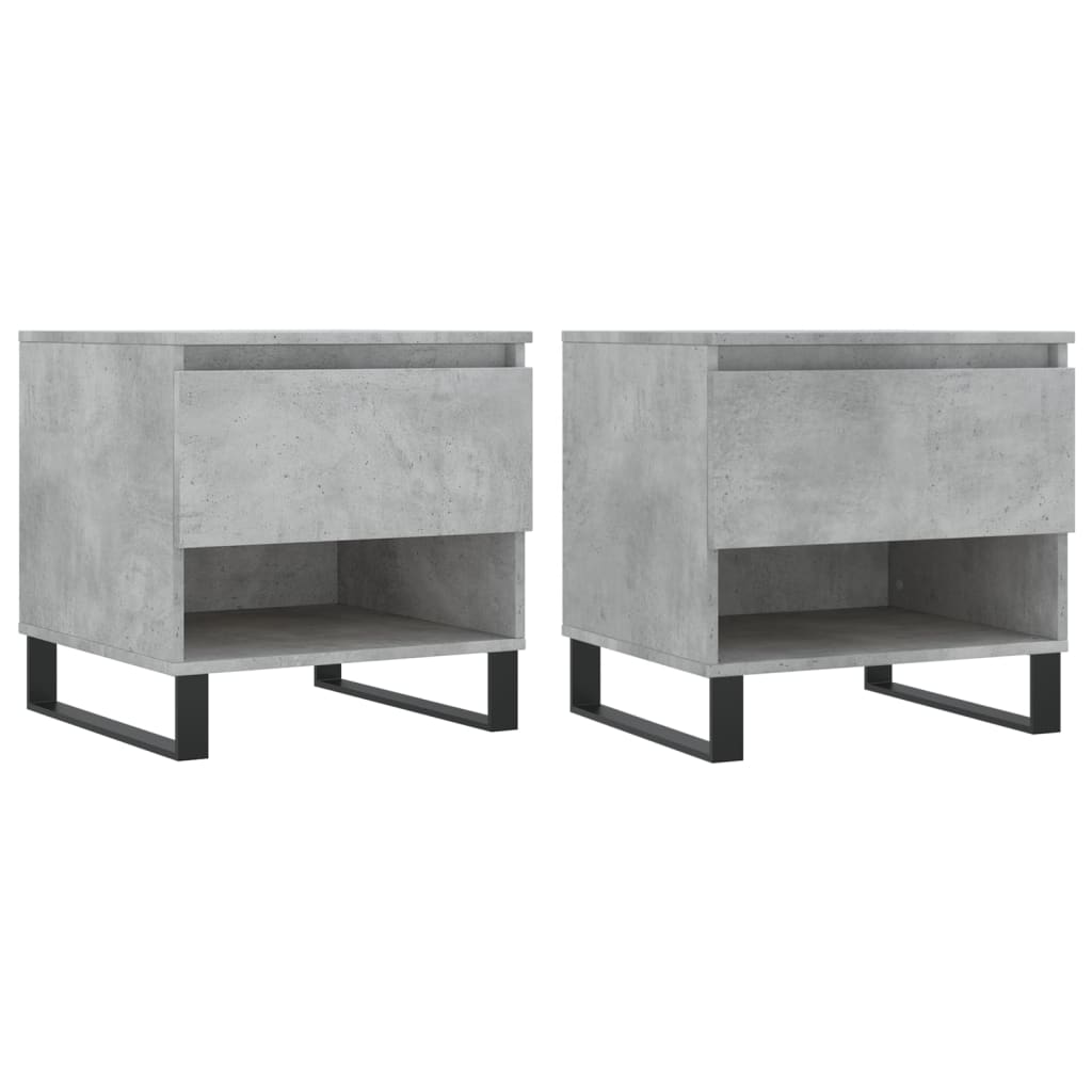 Salongbord 2 stk betonggrå 50x46x50 cm konstruert tre