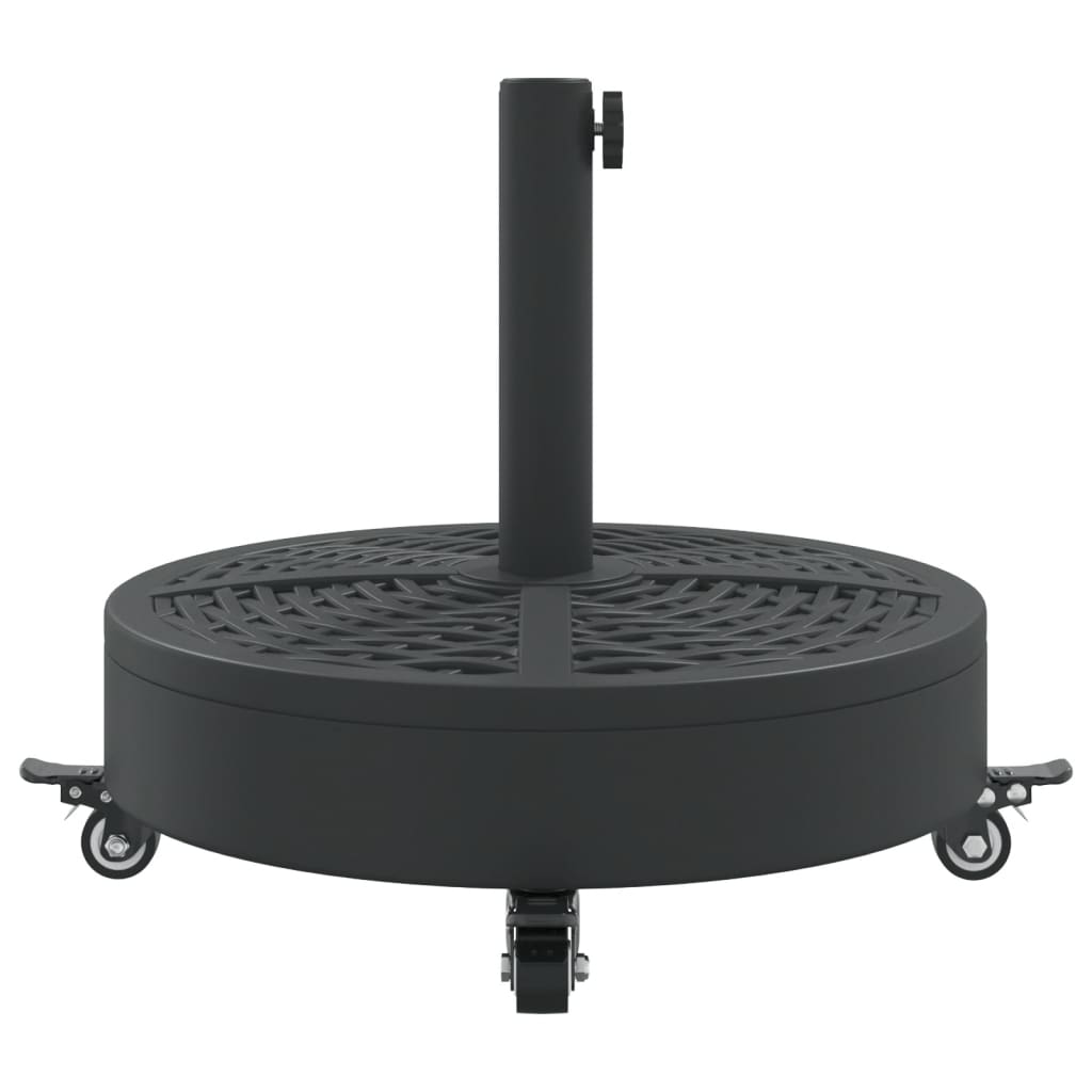 Parasollfot med hjul for Ø38 / 48 mm stenger 27 kg rund