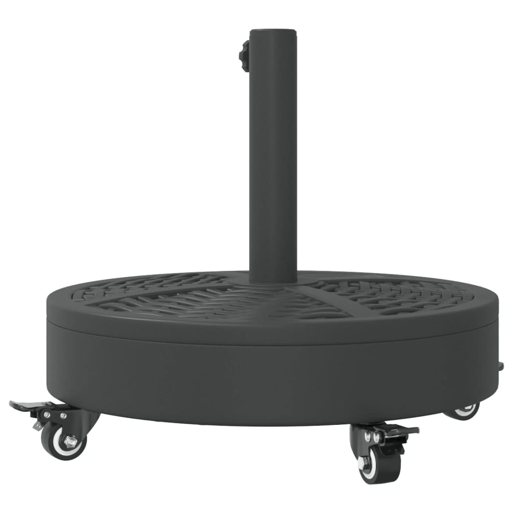 Parasollfot med hjul for Ø38 / 48 mm stenger 27 kg rund