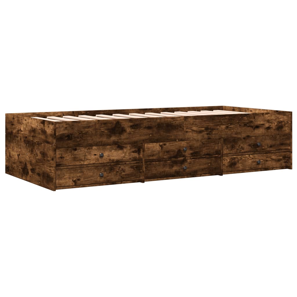 Dagseng med skuffer uten Madrass røkt eik 100x200 cm
