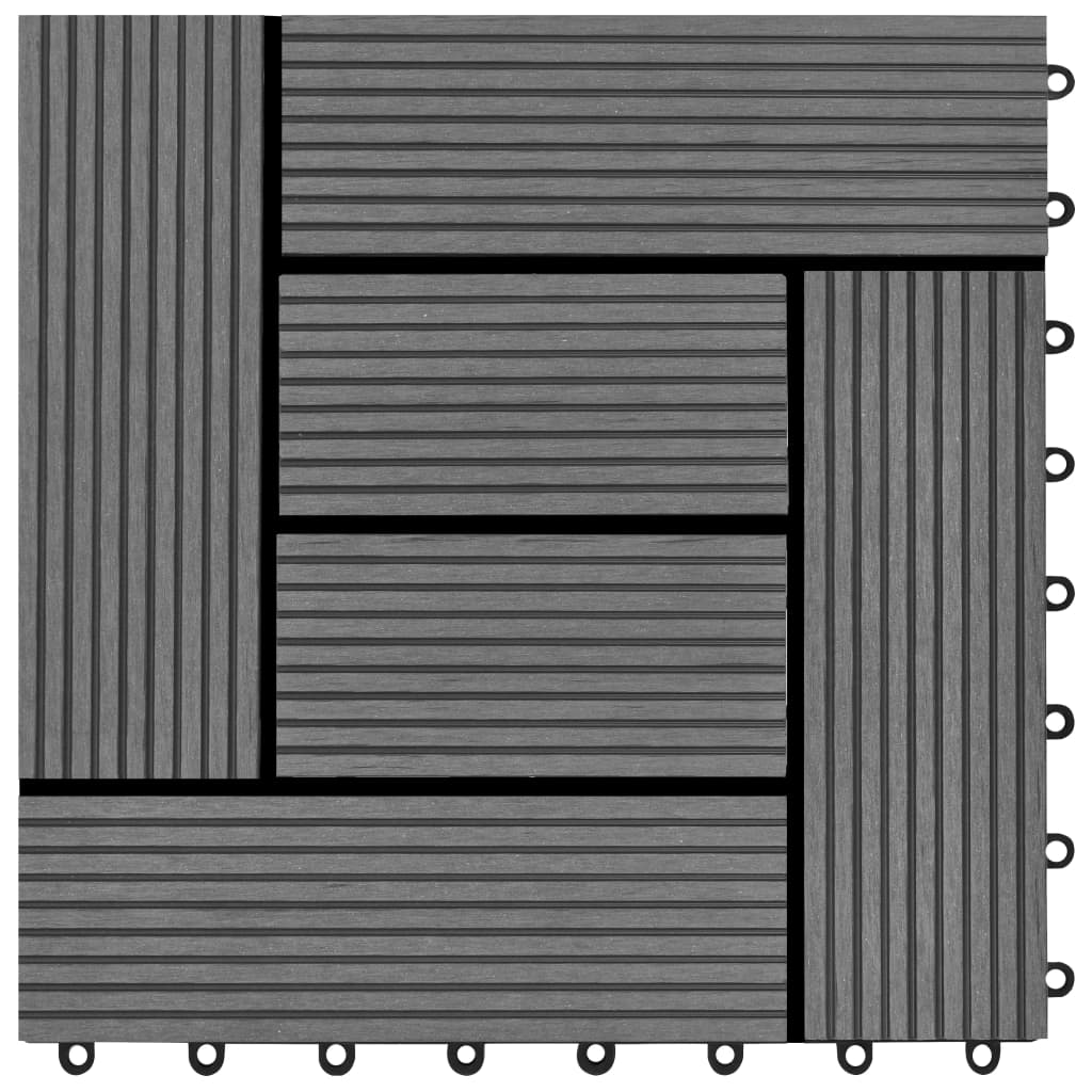 11stk 30 x 30 cm Grå Terrassefliser WPC 1 m²