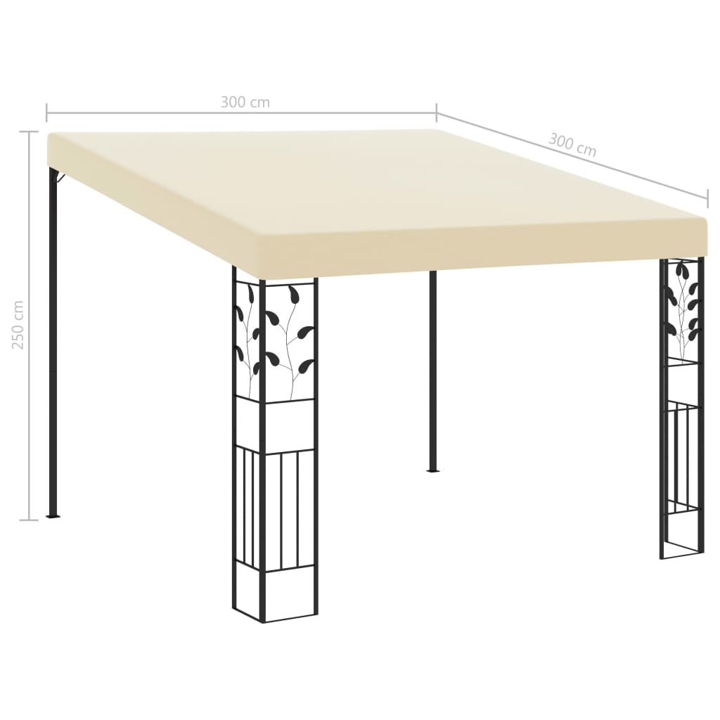 Veggmontert paviljong 3x3x2,5 m kremhvit