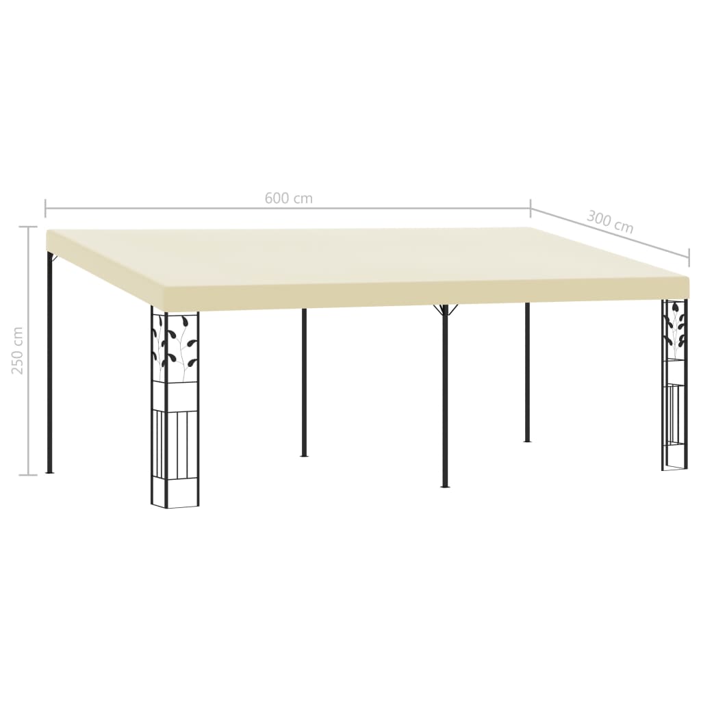 Veggmontert paviljong 6x3x2,5 m kremhvit