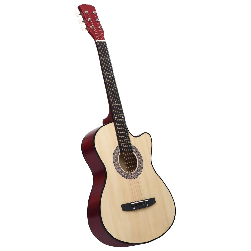 Western akustisk cutaway gitar med 6 strenger 38" lind