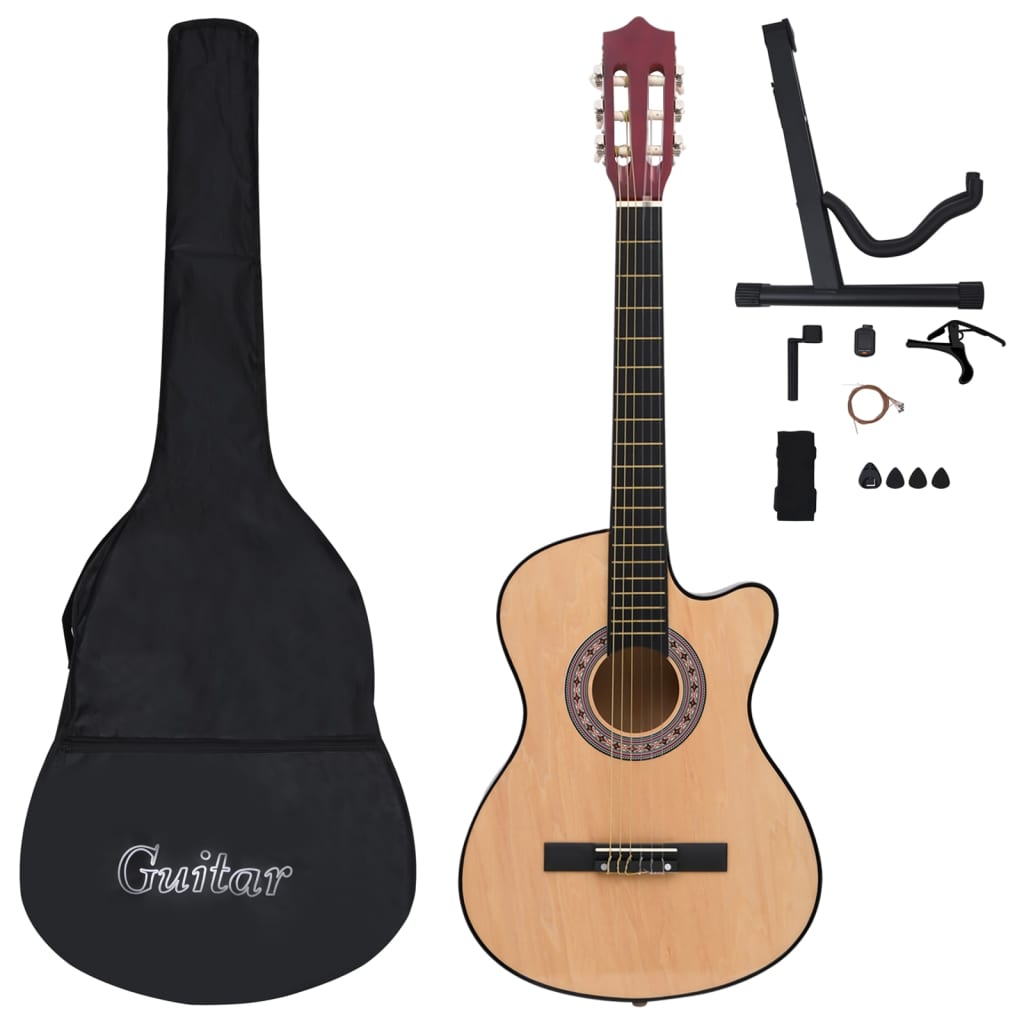 Western akustisk cutaway gitarsett 12 deler med 6 strenger 38"