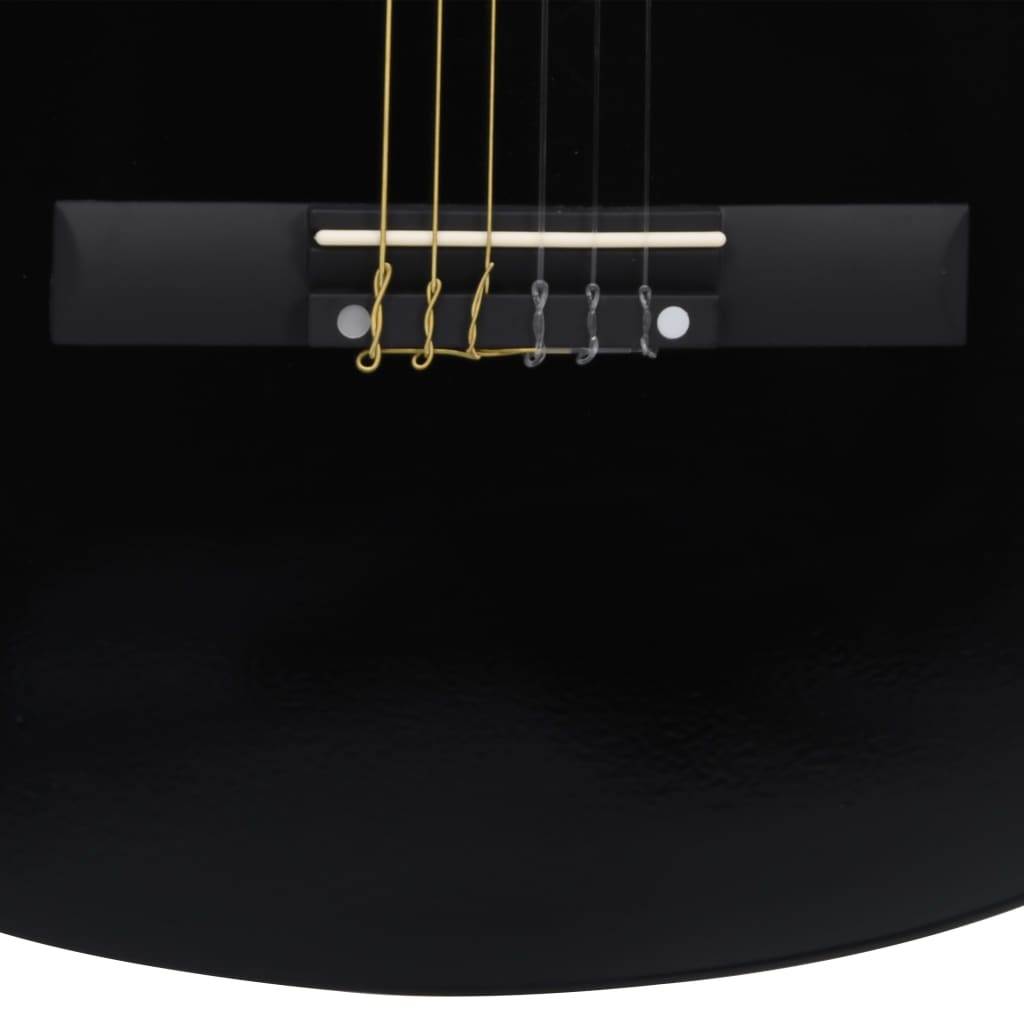 Western gitarsett 12 deler med equalizer og 6 strenger svart