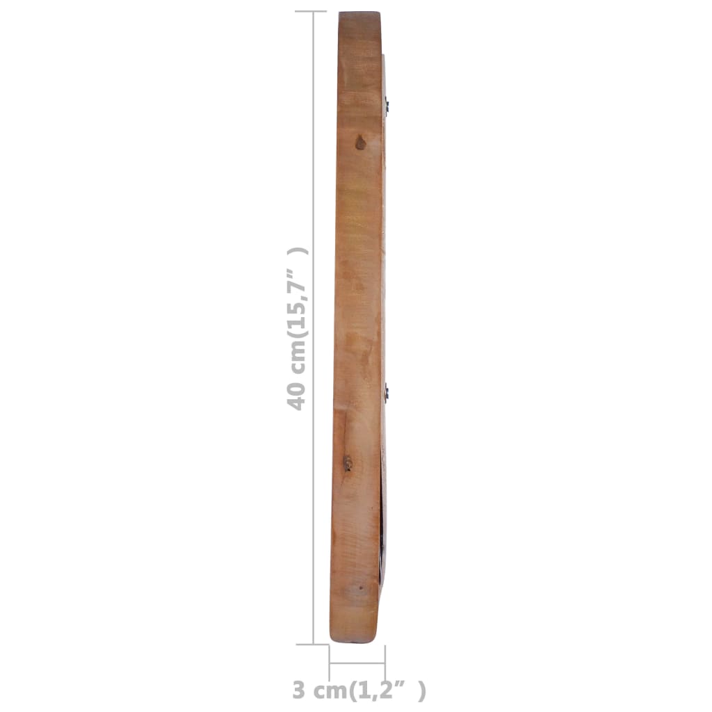 Veggspeil 40 cm teak rund