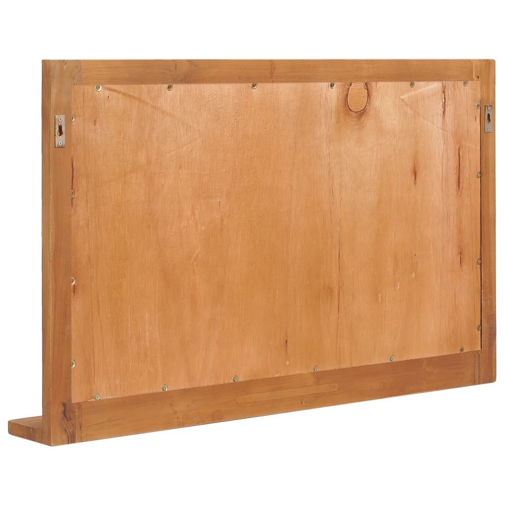 Veggspeil med hylle 100x12x60 cm heltre teak