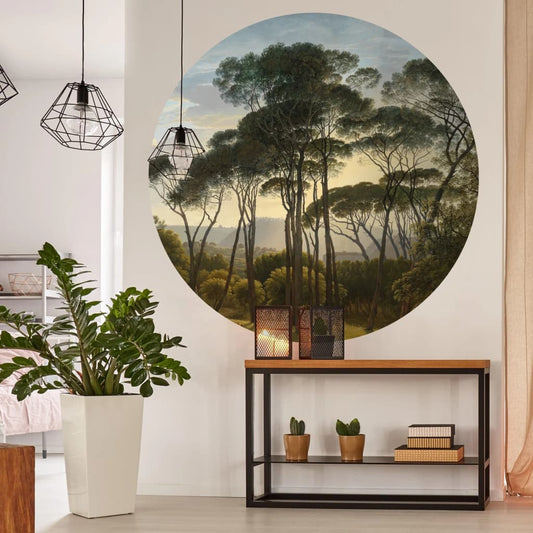 WallArt Tapetsirkel Umbrella Pines in Italy 190 cm