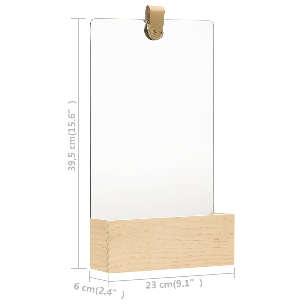 Veggspeil heltre furu 23x39,5 cm