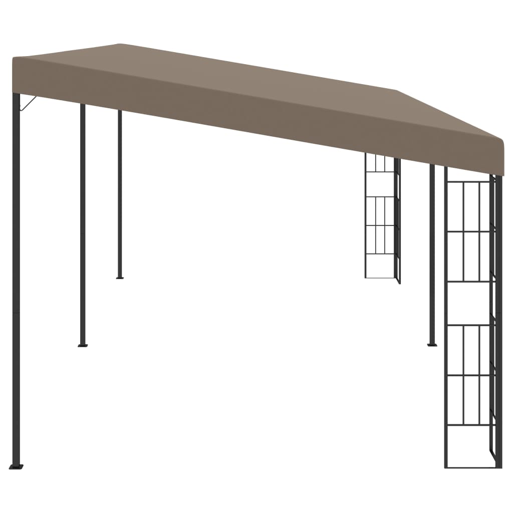 Veggmontert paviljong 6x3 m gråbrun stoff