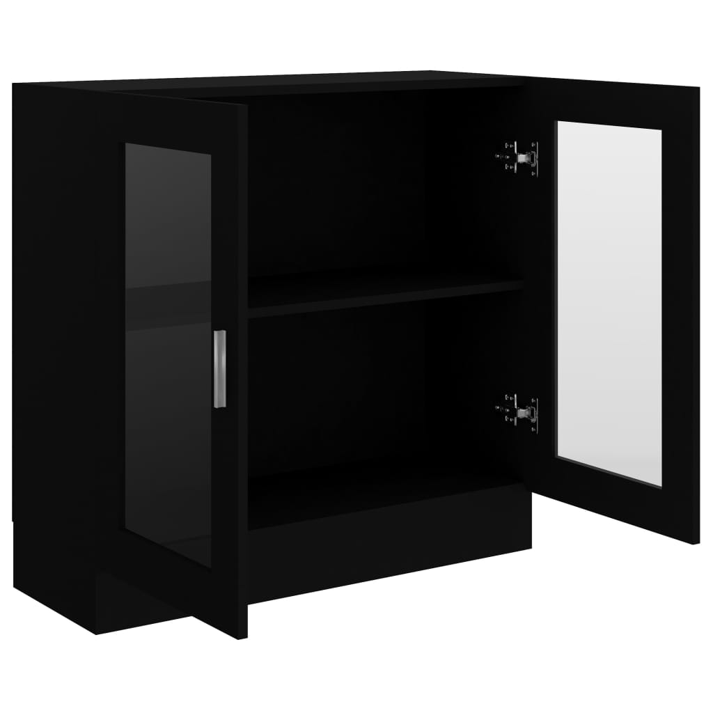 Vitrine svart 82,5x30,5x80 cm konstruert tre