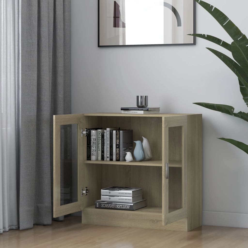 Vitrine sonoma eik 82,5x30,5x80 cm konstruert tre