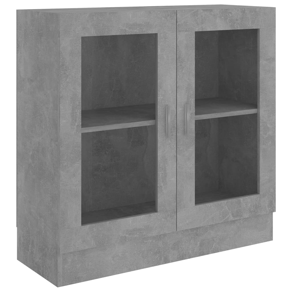 Vitrine betonggrå 82,5x30,5x80 cm konstruert tre