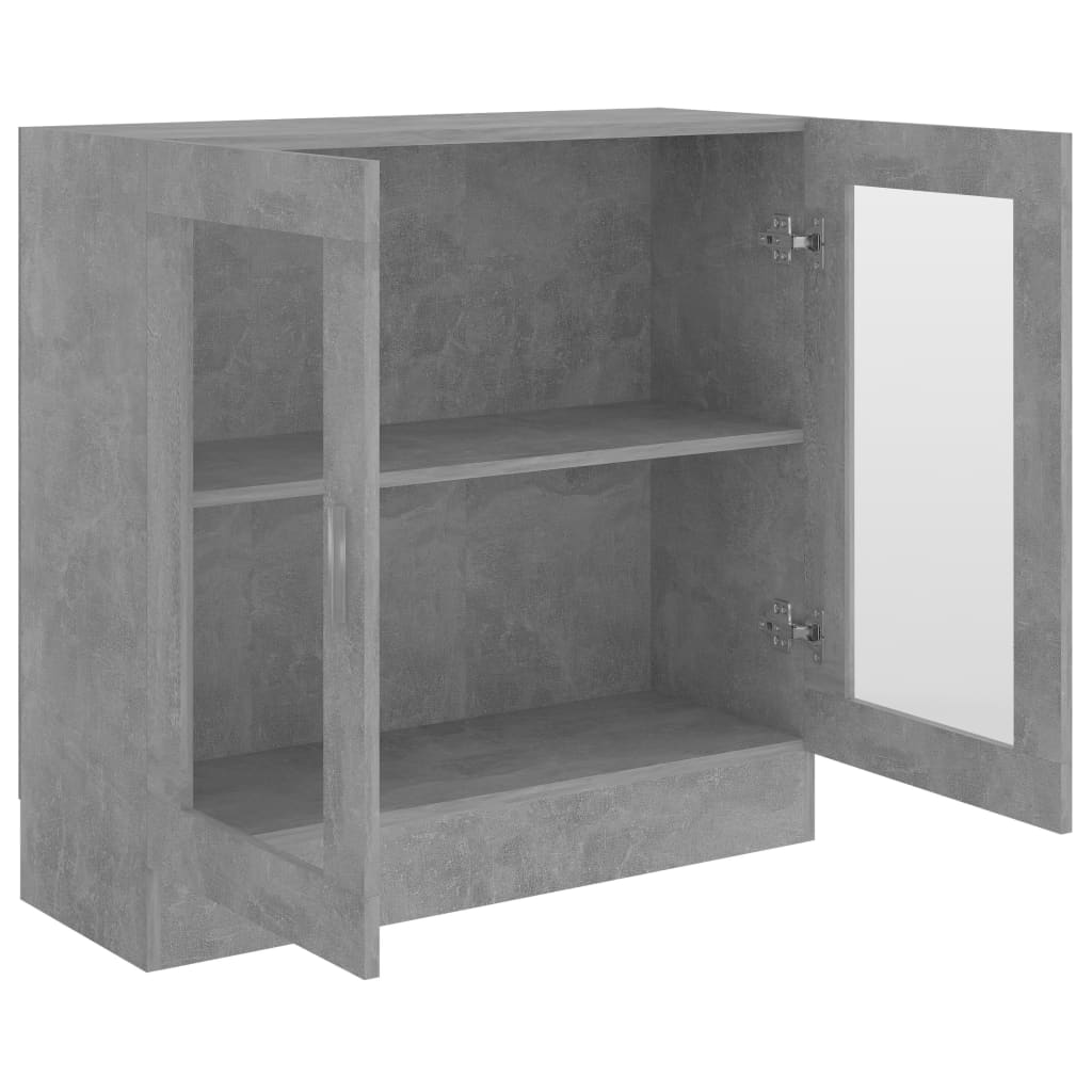 Vitrine betonggrå 82,5x30,5x80 cm konstruert tre