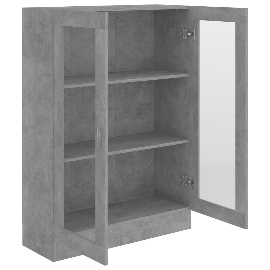 Vitrine betonggrå 82,5x30,5x115 cm konstruert tre