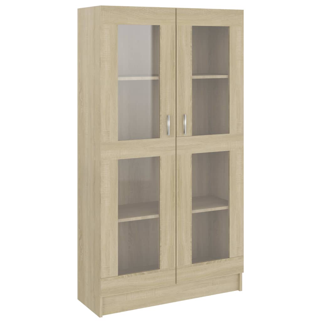 Vitrine sonoma eik 82,5x30,5x150 cm konstruert tre