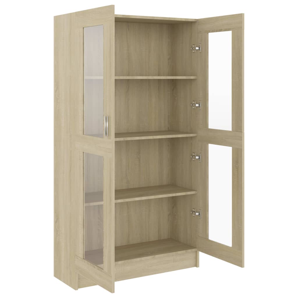 Vitrine sonoma eik 82,5x30,5x150 cm konstruert tre