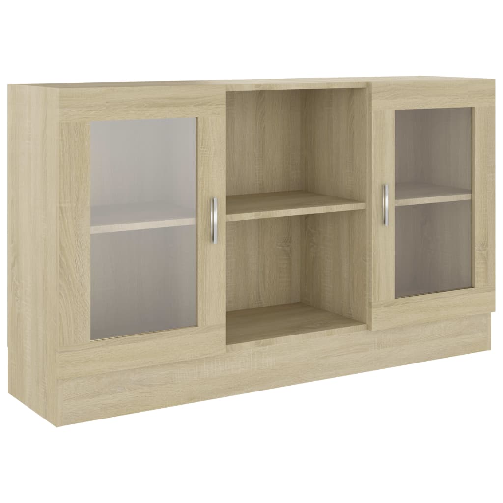 Vitrine sonoma eik 120x30,5x70 cm konstruert tre