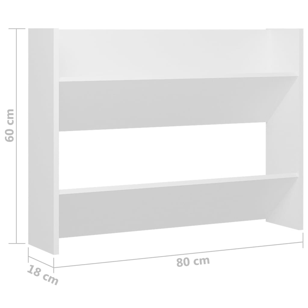 Veggskoskap hvit 80x18x60 cm konstruert tre