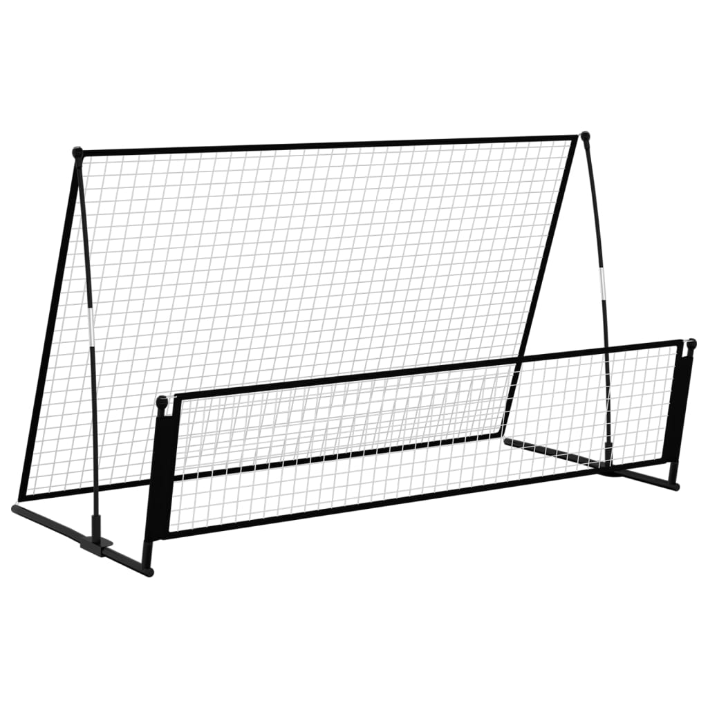 2-i-1 Fotballmål og stoppnett 202x104x120 cm stål