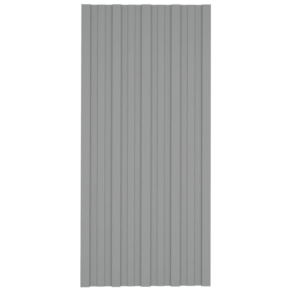 Takplater 12 stk grå 100x45 cm galvanisert stål