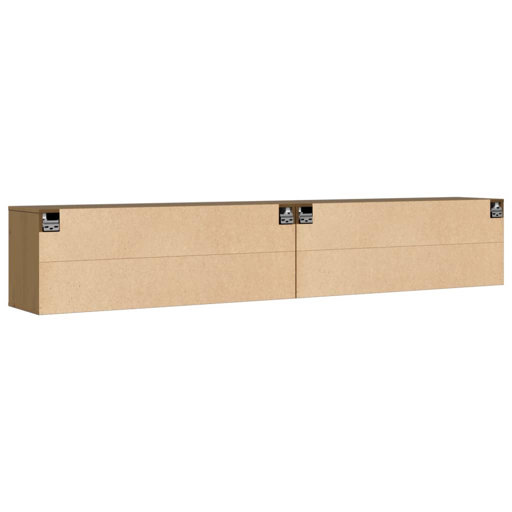 Veggskap 2 stk honningbrun 100x30x35 cm heltre furu