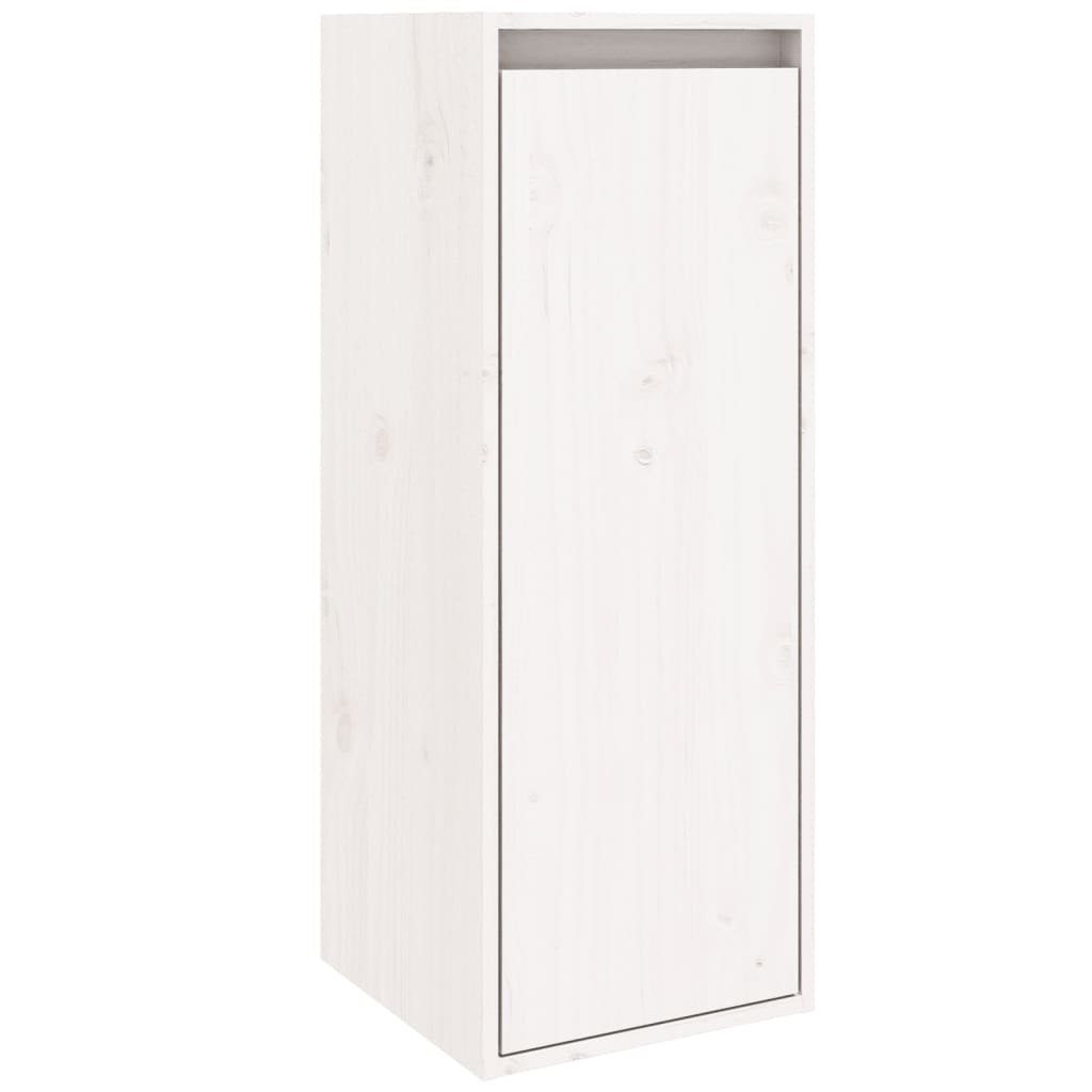 Veggskap 2 stk hvit 30x30x80 cm heltre furu