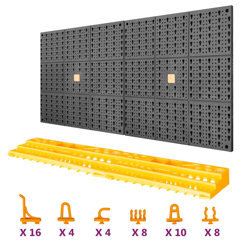 Verktøytavle 500x1000 mm 50 kroker PP