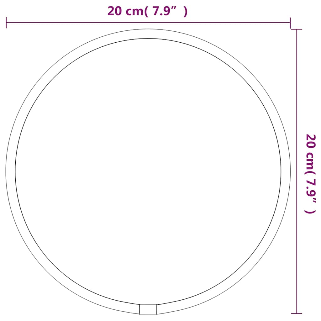 Veggspeil sølv Ø 20 cm rund