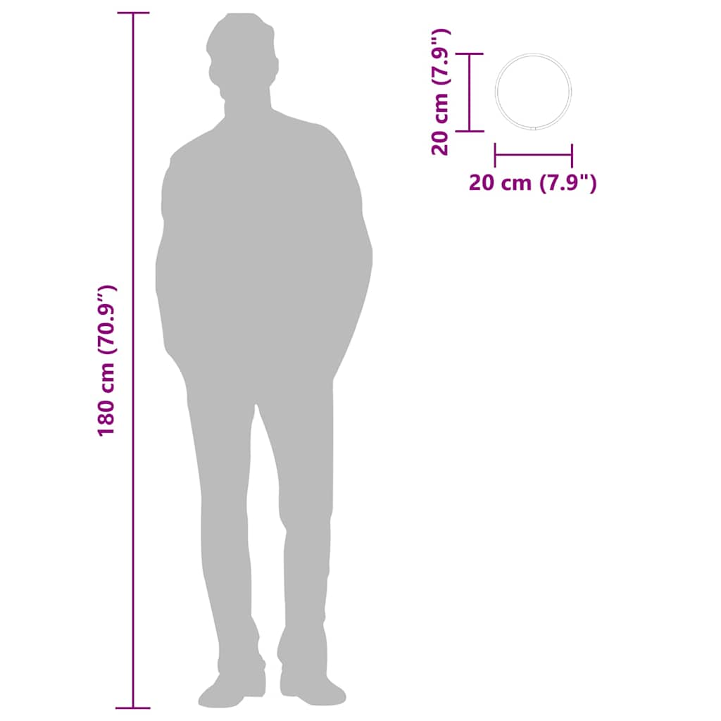 Veggspeil sølv Ø 20 cm rund