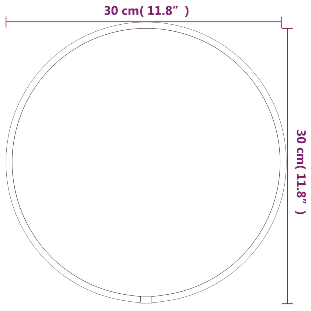 Veggspeil sølv Ø 30 cm rund