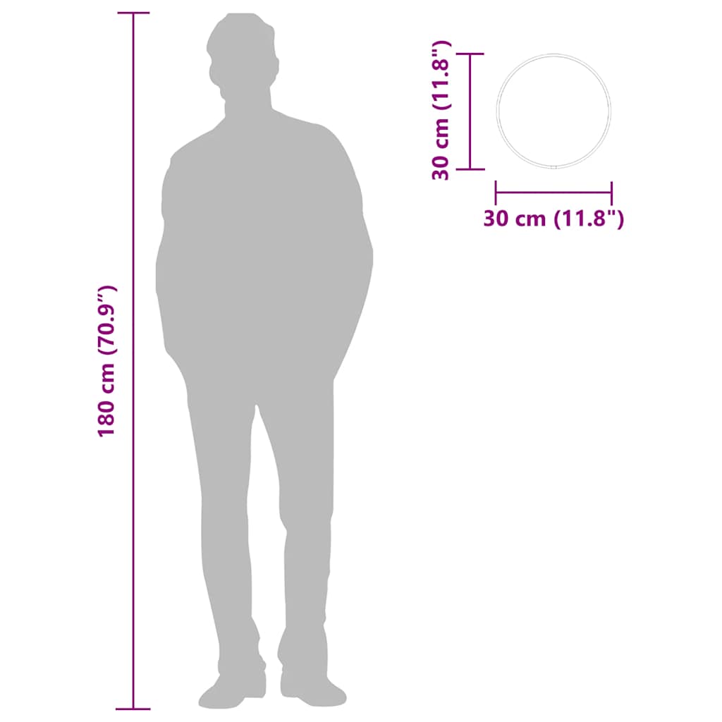 Veggspeil sølv Ø 30 cm rund