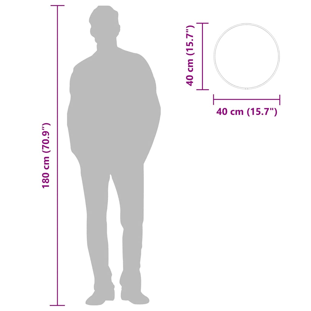 Veggspeil sølv Ø 40 cm rund