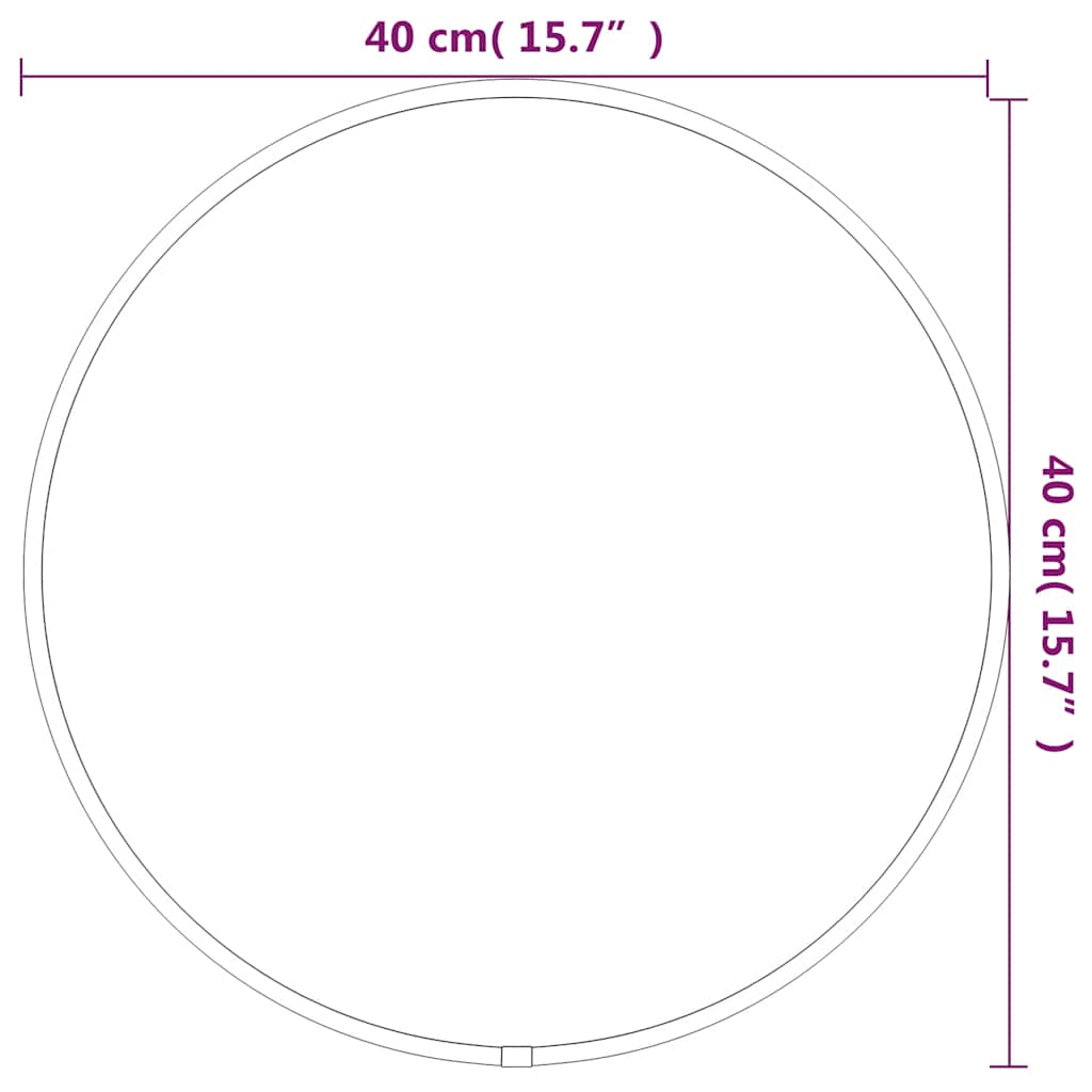 Veggspeil svart Ø 40 cm rund