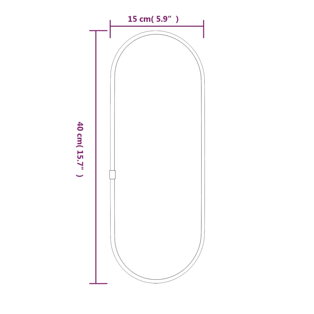 Veggspeil gull 40x15 cm oval