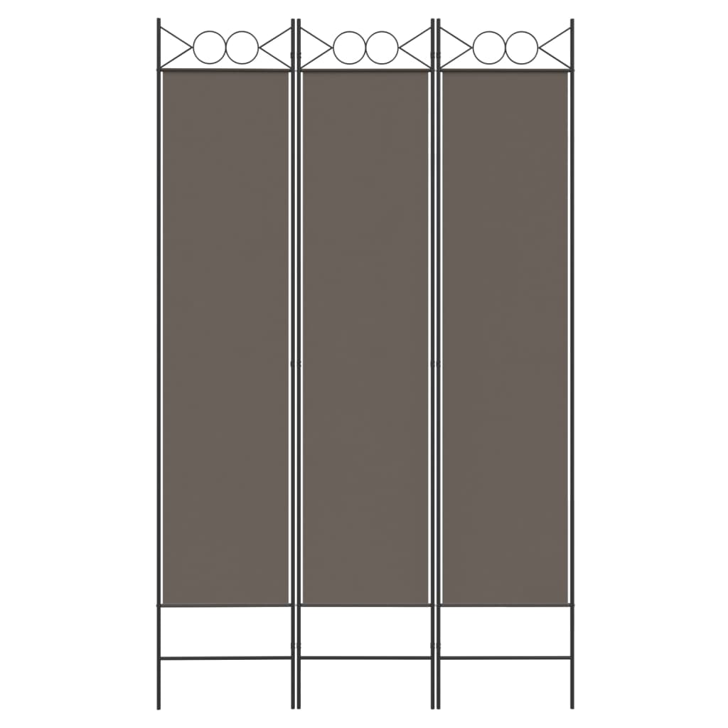 vidaXL Romdeler 3 paneler antrasitt 120x220 cm stoff