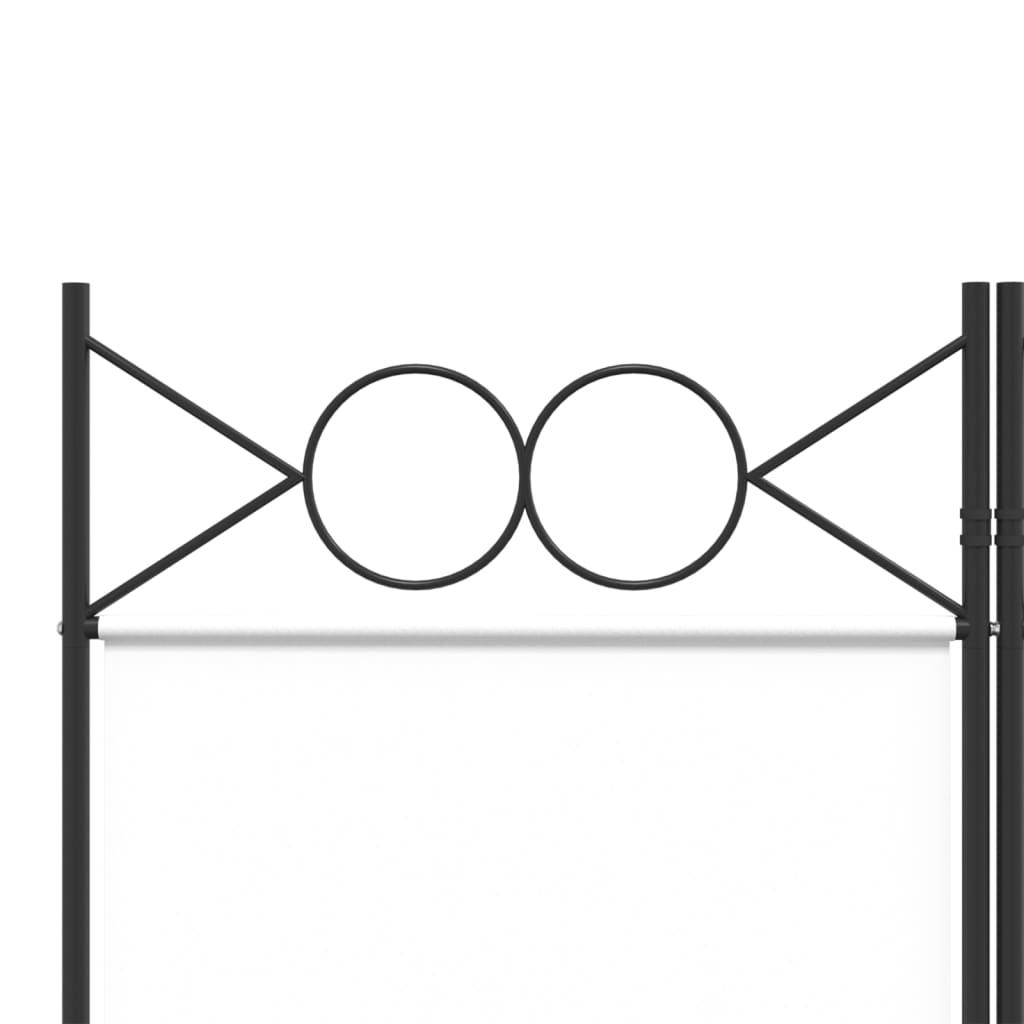 vidaXL Romdeler 5 paneler hvit 200x220 cm stoff