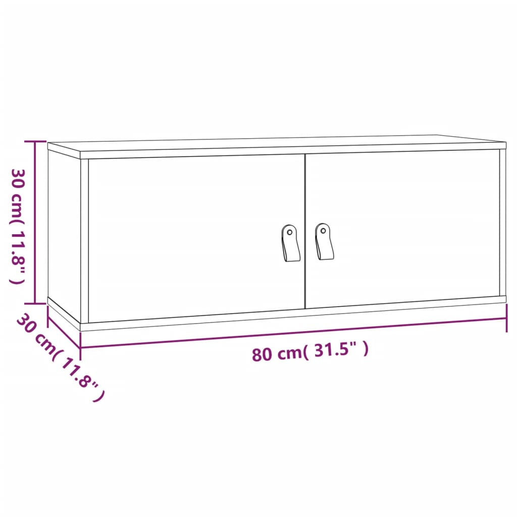 Veggskap 80x30x30 cm heltre furu