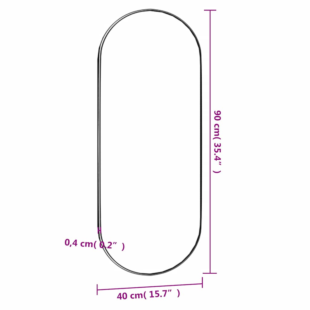 Veggspeil 40x90 cm glass oval