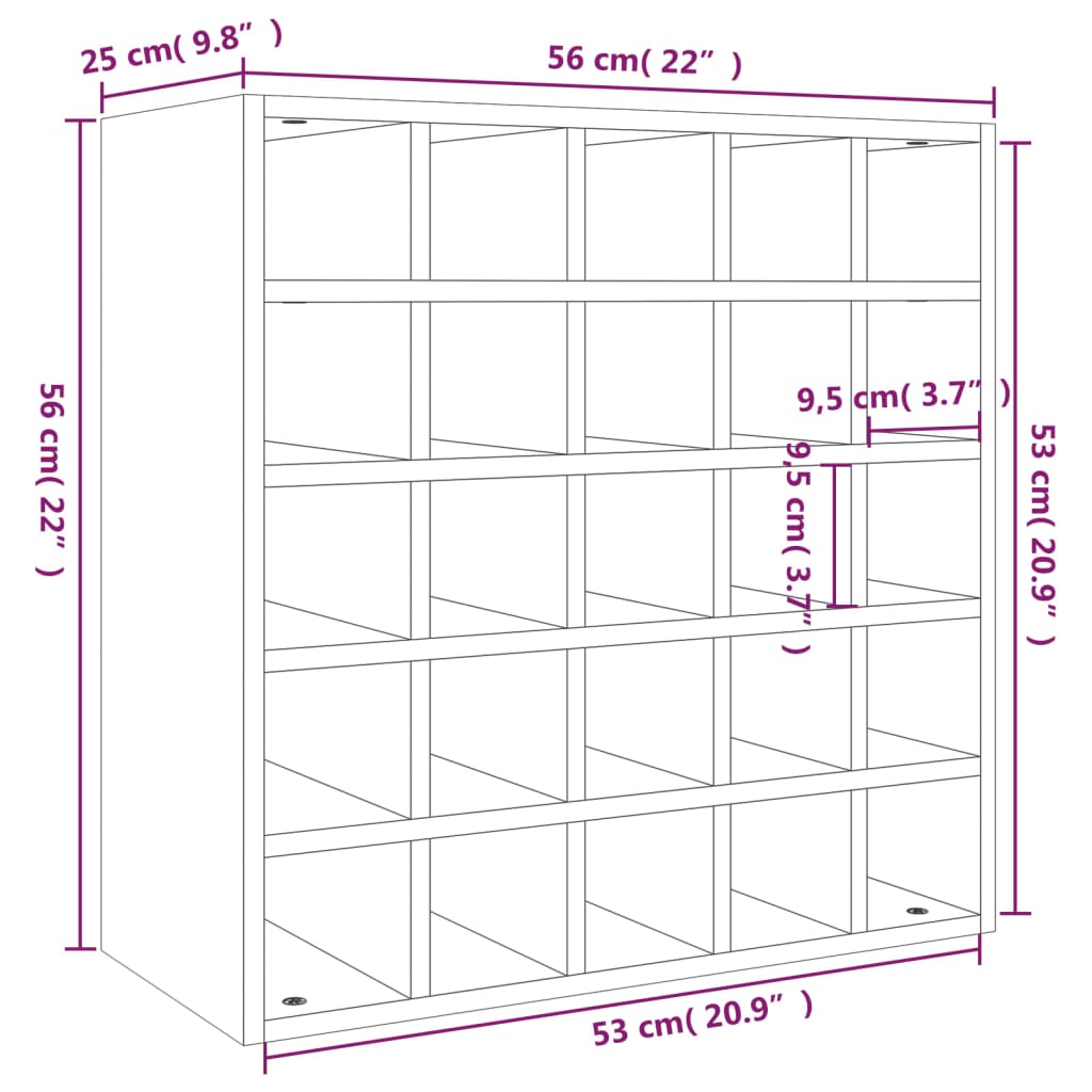 Vinhylle 56x25x56 cm heltre furu