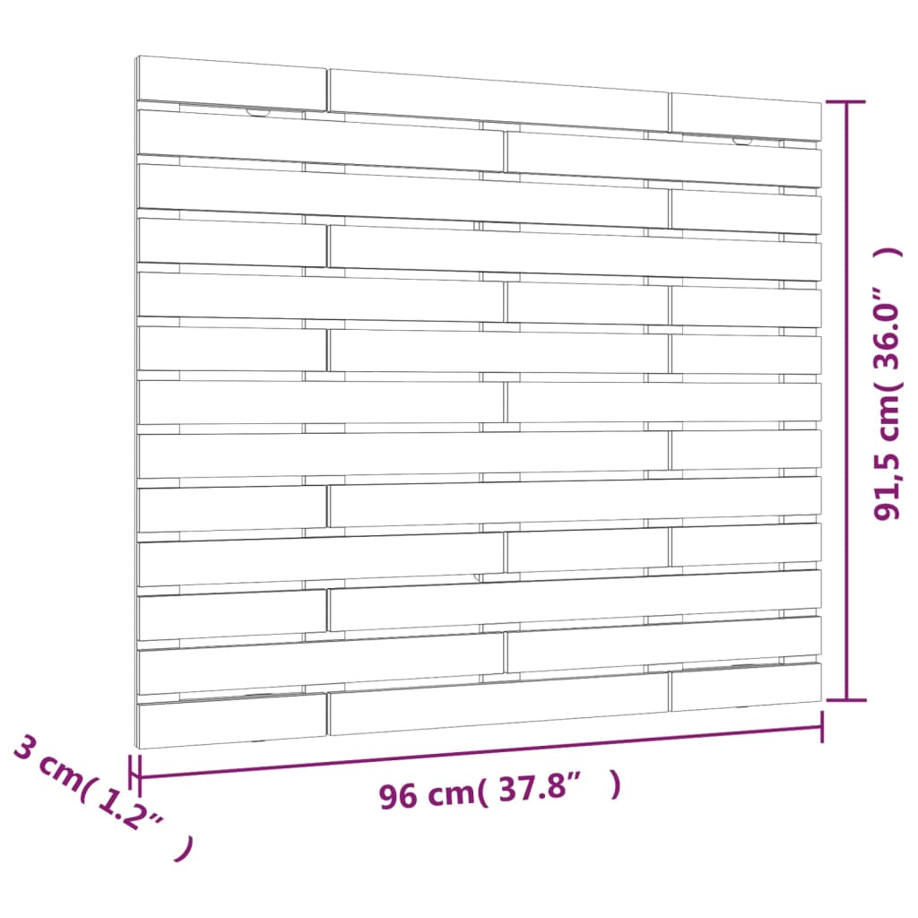 Veggmontert hodegavl 96x3x91,5 cm heltre furu